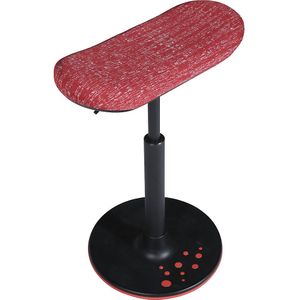 Topstar Kruk SITNESS H, model H2, met skateboardzitting, textielbekleding rood patroon, zool rood
