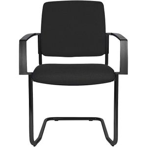 Topstar Gestoffeerde stapelstoel, sledestoel, VE = 2 stuks, frame zwart, textielbekleding zwart