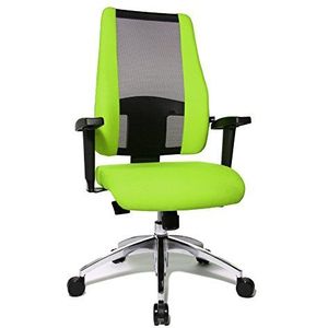Topstar Air Syncro bureaustoel, bureaustoel, draaistoel, rugleuning, incl. in hoogte verstelbare armleuningen, stoffen bekleding, zwart/groen