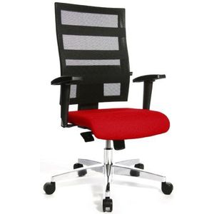 Topstar X-Pander 959TT310, bureaustoel, incl. in hoogte verstelbare armleuningen, netbekleding, rood/zwart