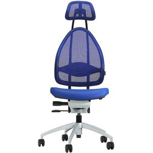 Topstar Design kantoordraaistoel, met hoofdsteun en rugleuning van gaas, totale rugleuninghoogte 830 mm, koningsblauw