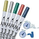ONLINE® Calli.Brush Double Metallic Brush-Pens farbsortiert, 5 St.