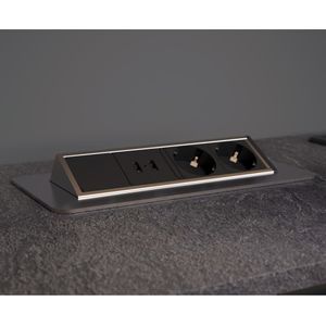 SCHÜTTE Stopcontact - Ingebouwd - Zwart - Kunststof