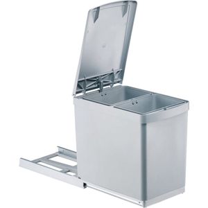 Eyckhaus - 2-voudige Afvalverzamelaar - Grijs/Zilver - 2 x 7,5 l