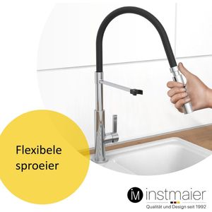 instmaier Küchenarmatur K4, Spültischarmatur mit hohem Auslauf, flexible Handbrause 2 Strahlarten