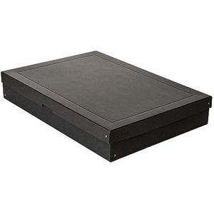 Falken PureBox Black Made in Germany, hoogte 100 mm, DIN A2, opbergdoos met deksel van stevig gerecycled karton, blauwe engel, veganistisch, transportbox, transportbox, multifunctionele doos
