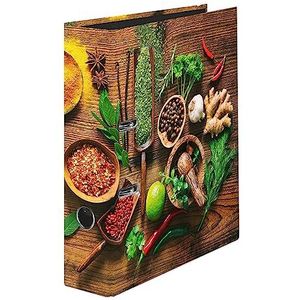 Originele FALKEN 6-pack motief-mappen Spice. Made in Germany. 8 cm breed DIN A4 ringmap ordner ordner kantoormap plastic map motief map