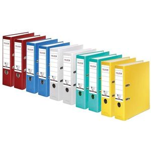 Originele FALKEN 10-pack Recycolor milieu-map eco. Made in Germany. Gekleurde papieren buitenzijde 8 cm breed DIN A4 op kleur gesorteerd ringmap map map map briefordner CO2-neutraal Blue Angel
