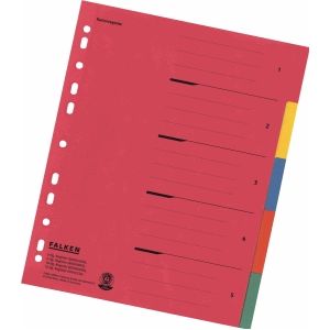 Farbiges Kartonregister DIN A4 in Überbreite, 5-teilig