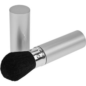 Fantasia Poederkwast, inschuifbaar met kap, professionele make-upkwast, fijnste natuurlijk haar, zilver