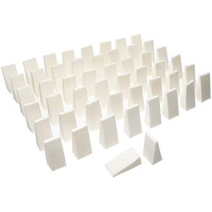 Fantasia Make-up spons, 50 stuks, driehoekige cosmeticasponsjes voor het aanbrengen van foundation, poeder, crème, vloeistof, wasbare sponzen met fijne poriën van latex in wit, 50 stuks, (verpakking