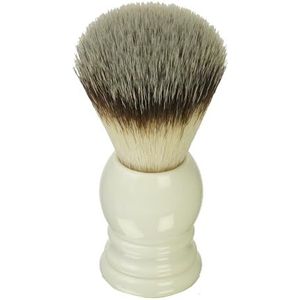 Scheerkwast synthetisch haar, met witte acryl handgreep, hoogte 9,5 cm