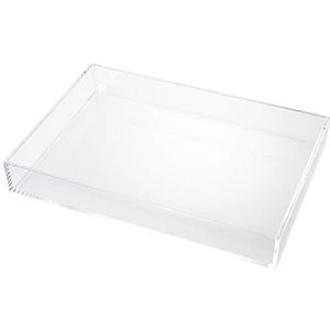 Fantasia Acryl dienblad, kunststof dienblad, transparant, voor het opbergen van make-upkwasten en sieraden, make-up-organizer, stapelbaar, make-up-organizer, 24 cm