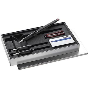 LAMY joy black kalligrafie-set - vulpen met 3 verschillende penpunten (1,1/1,5/1,9 mm) - kalligrafiepen met afgesneden penpunt & ergonomische grip - incl. 5 inktpatronen LAMY T10 blauw