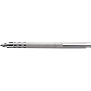 LAMY Kugelschreiber logo twin pen Multifunktionsstift silber brushed, Schreibfarbe: schwarz, 1 St.