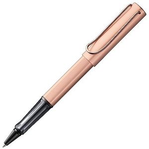 LAMY Lx luxe rollerball 376 aluminium in de kleur roségoud met edelmetalen afwerking en metalen clip veredeld, incl. rollervulling Lamy M 63 lijnbreedte M in zwart en geschenkverpakking