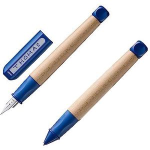 Lamy abc set kindvriendelijke schrijfvulpen 009, potlood 109 van esdoornhout antislip handvat in blauw, stalen veer voor beginners incl. inktpatroon T 10 blauw en potloodvulling M 44 1,4 mm B