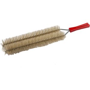 Kunststof radiatorborstel/verwarmingsborstel beige dubbel 42 cm - Schoonmaakborstel/rager verwarming