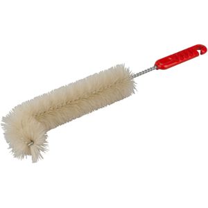 Kunststof radiatorborstel/verwarmingsborstel beige L-vorm 36 cm - Schoonmaakborstel/rager verwarming