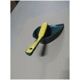 Kunststof stoffer en blik groen/geel voor buiten 35 x 24 cm - Schoonmaakartikelen/Tuingereedschap