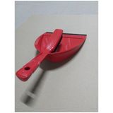 Rood stoffer en blik kunststof/rubber 35 x 25 cm - Statisch - Honden- en kattenhaar -Schoonmaakartikelen