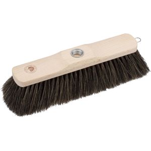 Zachte bezemkop - zwart - 28 cm - hout - binnen gebruik - Incl. metalen schroefdraad - kamerbezem - binnen bezem