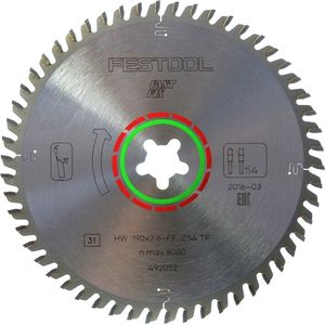 Festool Cirkelzaagblad Voor Laminaat - Laminate/HPL - Ø 190mm Asgat FastFix 54T - 492052