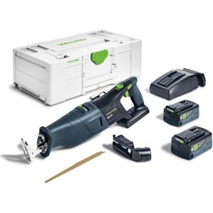 Festool RSC 18 5,0 EB-Plus 18V Li-Ion Accu Reciprozaag Set (2x 5,0Ah) In Systainer - 230mm