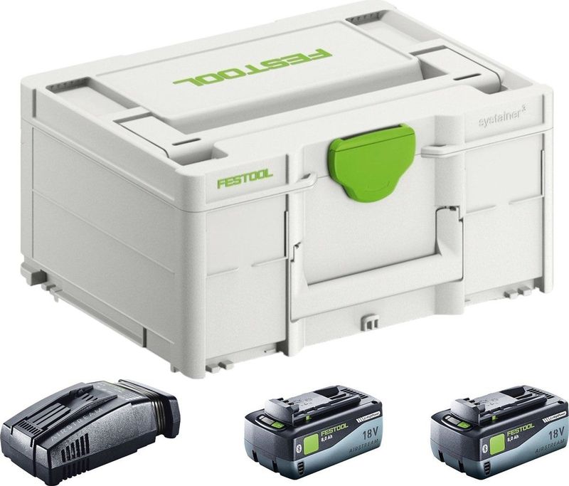 Festool SYS 18V Energie-set - 2x8,0 Ah Accupacks - SCA 16 Snellader - Systainer