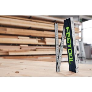 Festool Duimstok - Donkerblauw - Hout met Stalen Scharnieren