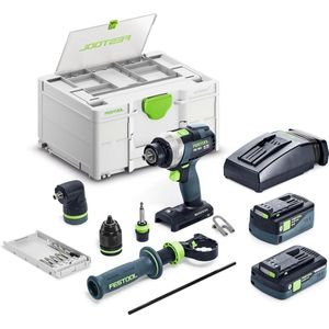 Festool TDC 18/4 5,0/4,0 I-Set QUADRIVE Accu Schroefboormachine 18V 4.0/5.0Ah + 1x Hulpstuk In Systainer - 577612