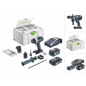 Festool TPC 18/4 4,0/5,0 I-Set QUADRIVE Accu Klop-/Schroefboormachine 18V 4.0/5.0Ah In Systainer