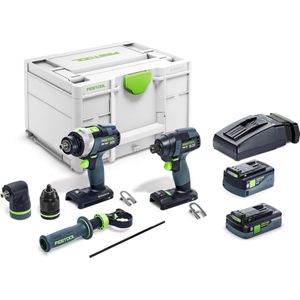 Festool TID 18 5,0/4,0-Set TPC 18/4 Accu Combiset 18V 4.0/5.0Ah In Systainer - 577654