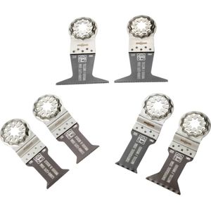 Fein 35222967010 Best of E-cut 6-delige multitool zaagbladen set - Wood & Metal - starlock