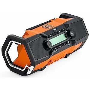 FEIN | ARAD 18 BC AS bouwplaatsradio op batterijen, 2 luidsprekers van 15 W, 4 afspeelbronnen, ECP-bescherming van de batterij, compatibel met AMPshare/Bosch Professional batterijen