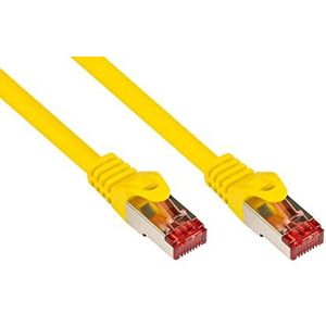Good Connections Cat. 6 Ethernet LAN Patchkabel mit Rastnasenschutz RNS, S/FTP, PiMF, PVC, 250Mhz, Gigabit-fähig (10/100/1000-Base-T Ethernet Netzwerke), für Patchfelder, Patchpanels, Switch, Router, Modems, gelb, 3m