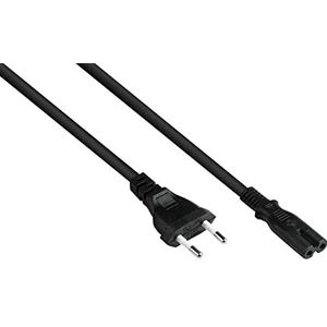 Good Connections EURO-netsnoer - 1,5 m - Eurostekker type C (recht) naar C7/Euro 8 bus (recht) - kopergeleider - 0,75 mm² - stroomkabel voor tv, console, radio, voeding, scheerapparaat en nog veel