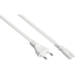 Good Connections Euro-netsnoer - 1,5 m - Euro-stekker type C (recht) naar C7/Euro 8 bus (recht) - koperen geleider - 0,75 mm² - stroomkabel voor tv, console, radio, voeding, scheerapparaat enz. - wit