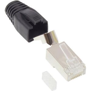 Good Connections RJ45 netwerkstekker - cat. 6A / 500 MHz - 50 stuks spaarset - GESCHIMD - voor cat. 7, cat. 6A, Cat.6 kabel - 50µ vergulde contacten - voor patch- en installatiekabels - zwart