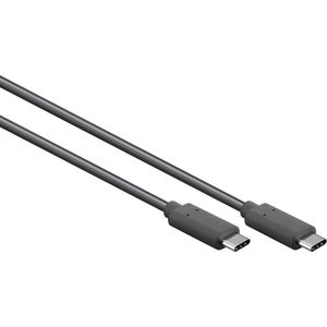 Good Connections® USB 3.1 laad- en datakabel (Gen.1) - beide zijden USB C™ stekker - dubbel afgeschermde koperen geleider, gegevensoverdracht 5Gbps - zwart - 0,2m/20cm