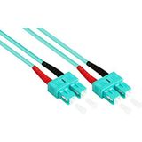 Good Connections OM3 LWL-kabel - DUPLEX - stekker SC naar SC - Multimode 50/125 - Lichtgolfgeleider, glasvezelkabel, patchkabel - OM3 vezel voor 1 |10 | 40 en 100 Gigabit/s Ethernet - 0,5 m