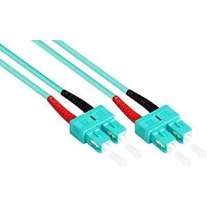 Good Connections OM3 LWL-kabel - DUPLEX - stekker SC naar SC - Multimode 50/125 - Lichtgolfgeleider, glasvezelkabel, patchkabel - OM3 vezel voor 1 |10 | 40 en 100 Gigabit/s Ethernet - 0,5 m