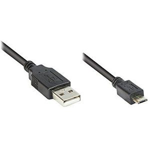 Alcasa 2510-MB001 USB-kabel 0,15 m USB A Micro-USB B zwart - USB-kabel (0,15 m, USB A, Micro-USB B, 2.0, stekker/stekker, zwart)