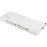 CAT6a - Gigabit Desktop Patch Panel - 0,5U - 8 Poorten - Afgeschermd - Grijs