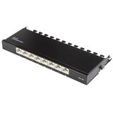 CAT6a - Gigabit Desktop Patch Panel - 0,5U - 8 Poorten - Afgeschermd - Zwart