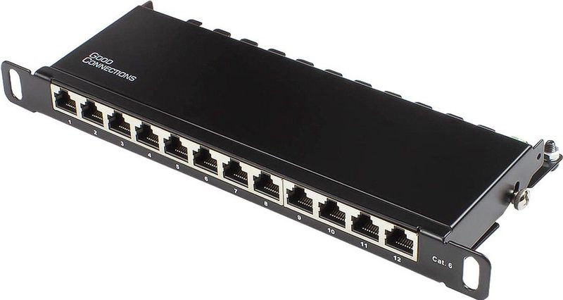 Good Connections - GC N0127 - Patchpaneel - Zwart - 12-poorts - Cat. 6