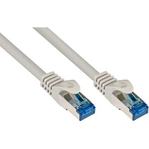 Good Connections Cat.6A Ethernet LAN Patchkabel mit Rastnasenschutz RNS, S/FTP, PiMF, halogenfrei, 500MHz, OFC, 10-Gigabit-fähig (10/100/1000/10000-Base-T Ethernet Netzwerke) - z.B. für Patchpanel, Switch, Router, Modem - grau, 1,5m