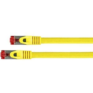 PYTHON Cat.6 RJ45 Ethernet LAN Patchkabel mit Rastnasenschutz und Nylongeflecht, S/FTP, PiMF, PVC, 250MHz, OFC, Gigabit-fähig (10/100/1000-Base-T Ethernet Netzwerke) - gelb, 2 m