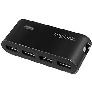 LogiLink UA0085 4-Port Hub USB 2 met Voeding, Zwart