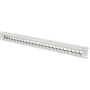 DIGITUS DN-91410 Patch-Panel Modular - 24 poorten - 1HE - afgeschermd - voor Keystone-modules - 19 inch rack - grijs